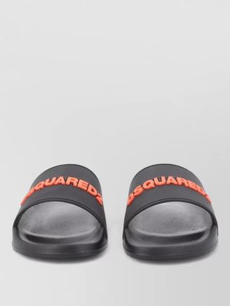 Dsquared2 logo slide sandal flat sole rubber