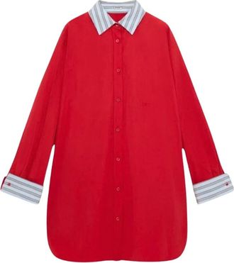 Loewe Shirt Dress in Katoen - Dames - Jurken - Rood - Maat: 2XS Katoen