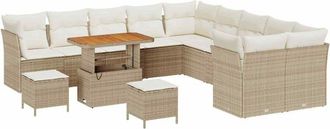 vidaXL Vidaxl - Conjunto De Sof&aacute; De Jard&iacute;n 13 Pcs Beige Y Crema 90 X 55 X 71 Cm