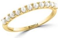 Effy 14K Yellow Gold Cultured Freshwater Pearl Stackable Ring in White at Nordstrom Rack, Size 7