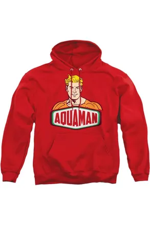 Gildan DC Comics Aquaman Sign Adult Pull Over Hoodie / Hooded Sweatshirt