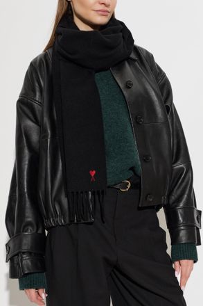 Ami Wool Scarf, Unisex, Black