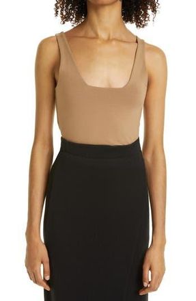 Vince Square Neck Stretch Tank Top in Dark Hazel at Nordstrom Rack, Size Medium