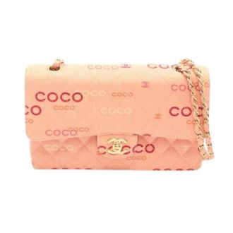 Chanel Pre-owned Coco Print Matelasse Canvas Leather Shoulder Bag - Dames - Pre-owned - Roze - Maat: ONE Size Leer