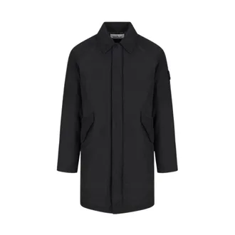 Stone Island Long 7100002 Coat Size: XL- colour: Black - male - Stone Island - Single-Breasted Coats - Black - XL - Coats