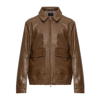 Paul Smith Vintage-stijl leren jas - Heren - Leren en Su&egrave;de Jassen - Bruin - M - Leer - Jassen