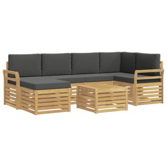 vidaXL Conjunto De Sof&aacute;s De Exterior 7 Pcs Blanco Y Antracita Vidaxl
