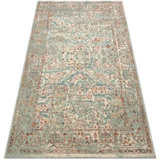 RugsX Rugsx - Alfombra De Lana Soho 477.04.la400 Osta - Ornamento, Estructura, Natural Verde / Beige Green 135x200 Cm