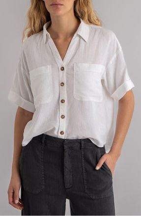Kut from the Kloth Brianna Boxy Shirt in White at Nordstrom, Size X-Large