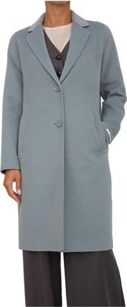 Marella Blauwe Jas met Polyester en Elastaan - Dames - Mantel - Blauw - XL - Polyester - Jassen