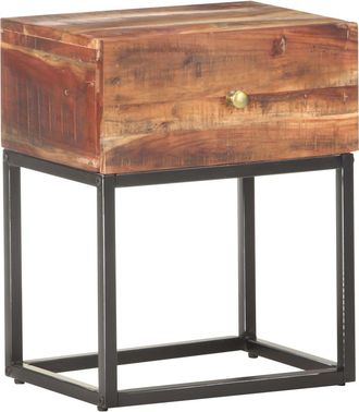 vidaXL Mesita De Noche De Madera De Acacia Rugosa 40x30x50 Cm Vidaxl