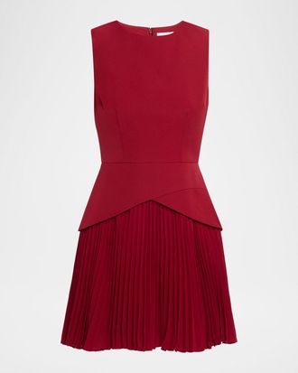 Milly Haddy Sleeveless Pleated Mini Dress