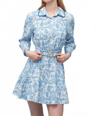 Astrid Naples Long Sleeve Dress In Blue