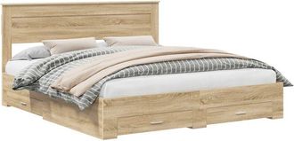 vidaXL Estructura De Cama Con Cabecera Roble Sonoma 200 X 200 Cm Vidaxl