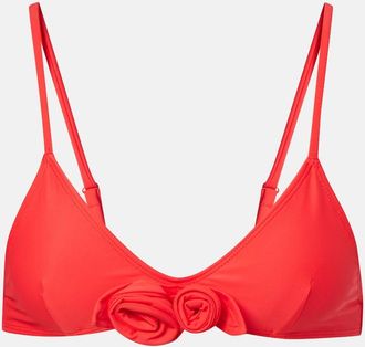 Coperni Flower floral-appliqu&eacute; bikini top