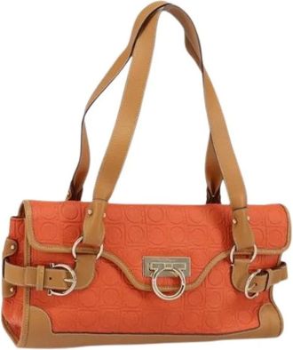 Ferragamo Pre-owned Shoulder Bags, female, Orange, Size: ONE SIZE Pre-owned Plastic Shoulder Bag