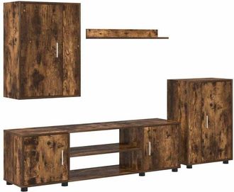 vidaXL Vidaxl - 4 Piece tv Cabinet Set 4 pcs Somoked oak Engineered wood