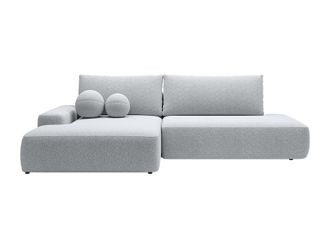 VENTE-UNIQUE.COM Sof&aacute; rinconera tela gris claro