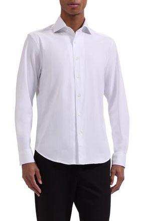 Bugatchi Devon OoohCotton Button-Up Shirt in White at Nordstrom, Size Xxx-Large
