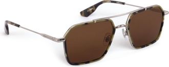 Krewe Unisex Emery Aviator Non-Polarized Sunglasses In Silver + Tortuga