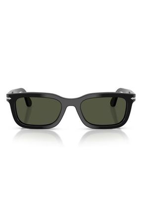 Persol 53mm Rectangular Sunglasses in Black /Green at Nordstrom