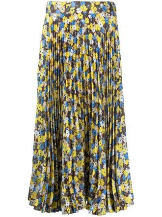 Plan C Gonna Twill Daisy Bouque con stampa - Marrone