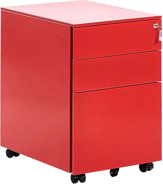 Beliani Storage Unit CAMI Metal Red