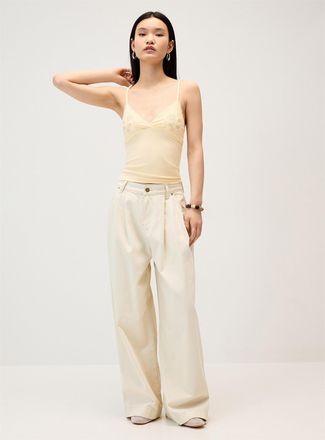 Twik Womens Wide-leg pleated jean