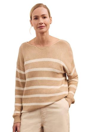 Celtic & Co. Gauzy Boat Neck Sweater in Oatmeal Stripe at Nordstrom, Size X-Large