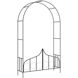 vidaXL Vidaxl - Arco De Jard&iacute;n Con Puerta Hierro Negro 138x40x238 Cm
