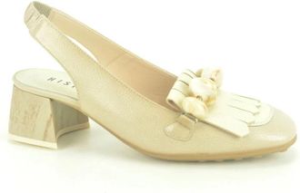 Hispanitas Beige Stenen Stijlvolle Schoenen - Dames - Pumps - Beige - 38 EU - Leer - Schoenen