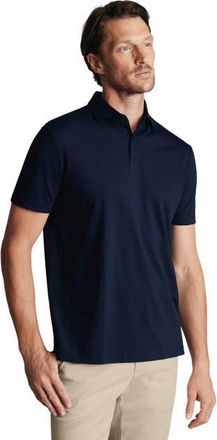 CHARLES TYRWHITT Short Sleeve Cotton Stretch Smart Pique Polo in Navy at Nordstrom, Size Xx-Large