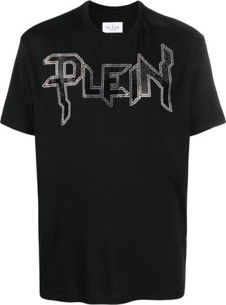 Philipp Plein Chrome gem-embellished T-shirt - men - Polyester - S - Black