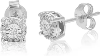 Vir Jewels 1/8 cttw Lab Grown Diamond Composite Earrings in Sterling Silver With Push Backs For Women