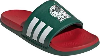 adidas Gender Inclusive Adilette Comfort 2.0 Mexico Slide Sandal in Dark Green/Scarlet/White at Nordstrom, Size 11 Womens