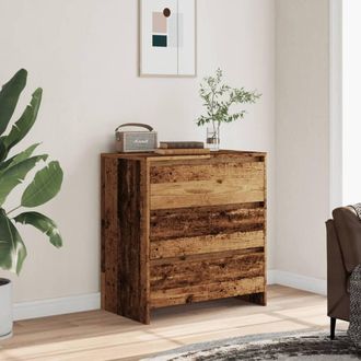 Berkfield Home Sideboard Old Wood 70x41x75 cm Engineered Wood in Brown | Size: 70 x 41 x 75 cm