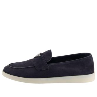 Prada SS26 Suede Logo Loafer Navy 2DG124-103-F0008