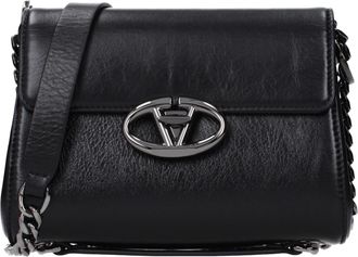 Valentino Garavani Zwarte Leren Schoudertas