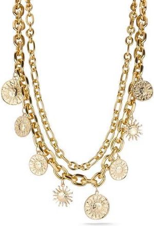 Sphera Milano Set of 2 Sun Charm Chain Necklaces in Gold at Nordstrom Rack
