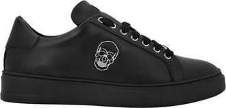 Philipp Plein Nappa Leather Lo-Top Sneakers Skull - unisex - Sneakers - Zwart - 36 EU - Leer - Schoenen