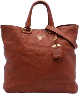Prada Pre-owned Tote Bags, female, Brown, Size: ONE SIZE Pre-owned Vintage Satchel