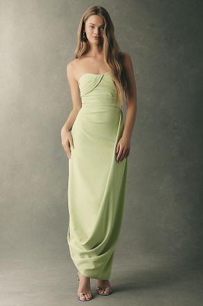 BHLDN Strapless Draped Maxi Dress