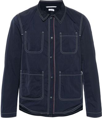 Thom Browne Shirtjack met contrasterend stiksel - Blauw