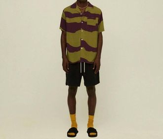 OAS Dusky Dune Short Sleeve Shirt In Green, Purple