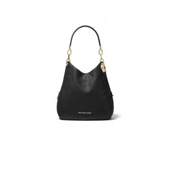 Michael Kors Tassen, Dames, Zwart, ONE Size, Leer, Lillie Grote Schoudertas van Korrelig Leer