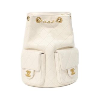 Chanel White Leather Backpack (Pre-Owned)