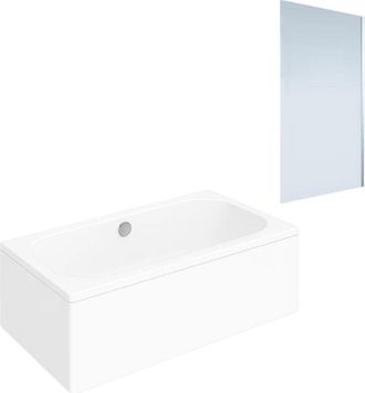 Villeroy & Boch Ba&ntilde;era Recta Villeroy & Boch Oberon Quaryl 190 X 90 Cm + Mampara Derecha Aurys Mist 1 Cromada