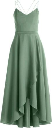 Vera Mont Kleedjes, Dames, Groen, 2Xs, Leer, Avondjurk met Volant