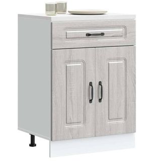 Berkfield Home Kitchen Base Cabinet Kalmar Grey Sonoma Engineered Wood