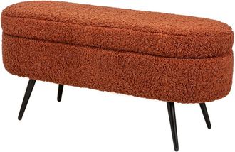 Nordlys Banco estilo escandinavo en acero y lana terracota